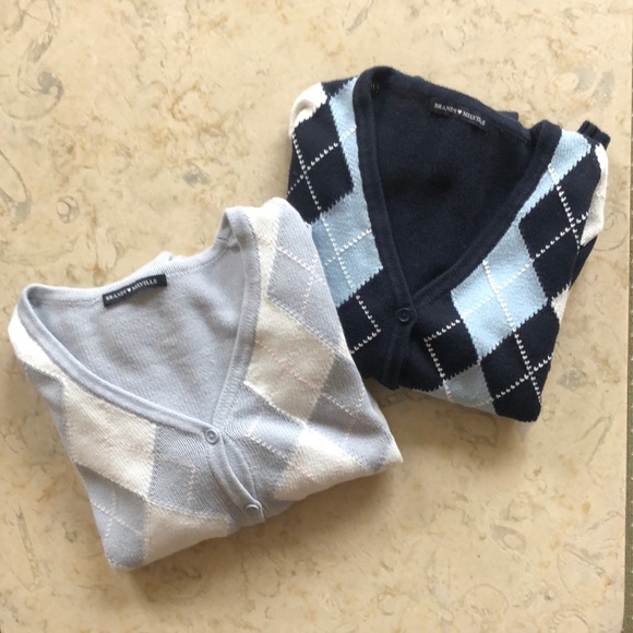 Brandy Melville Sweaters - Lot of 2 Brandy Melville Argyle Cardigan Sweaters